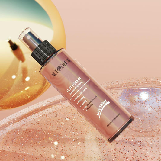 GLITTERAIN – Golden Shimmer Body Spray | Duft: Monoi & Milch