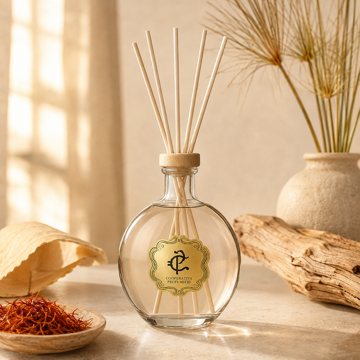 Cooperativa Profumieri Desert Woods Diffuser mit Safran und Holzakzenten